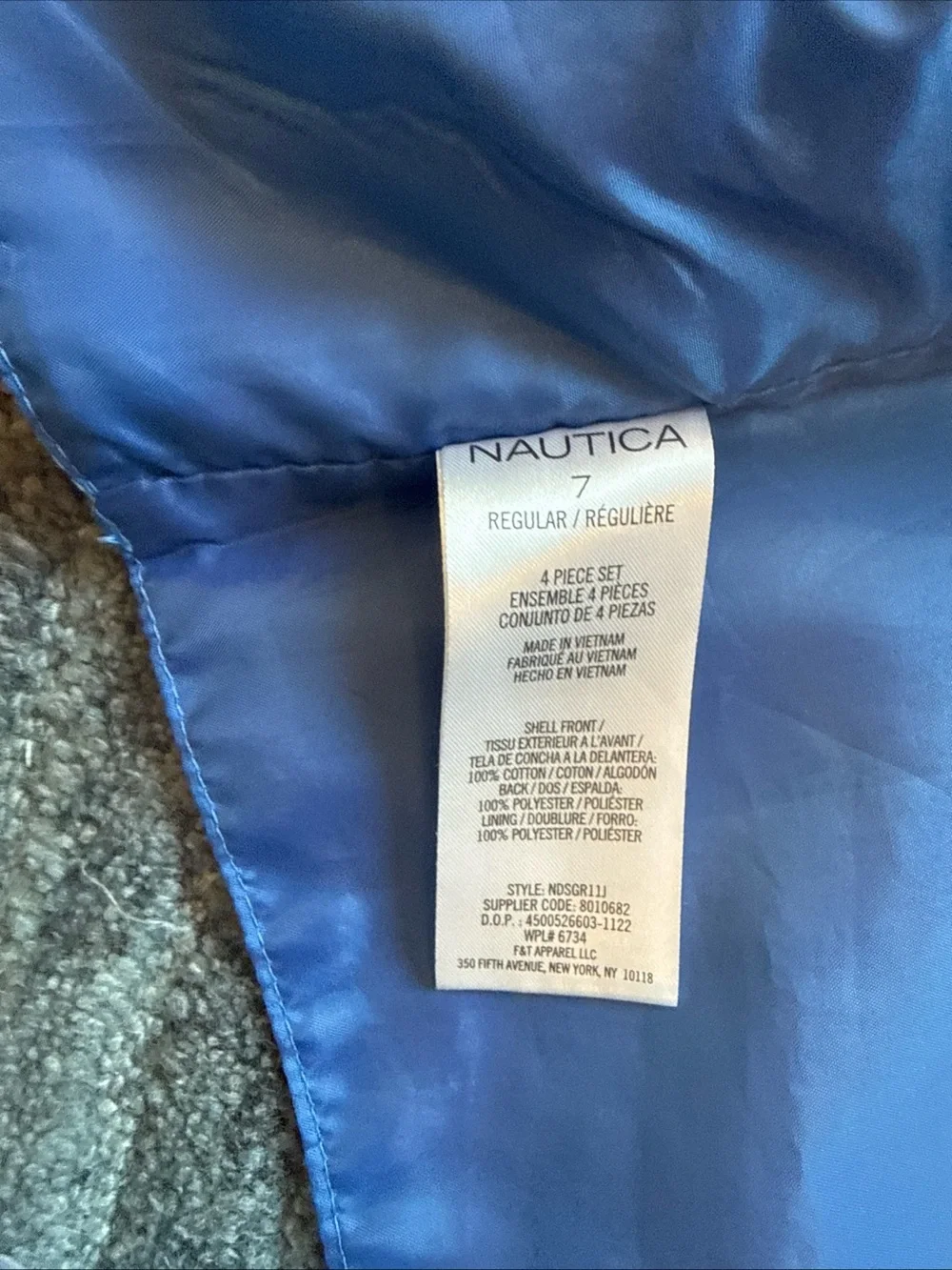 Nautica Two-Piece Set Vest And Pants Suit Seersucker Size 7